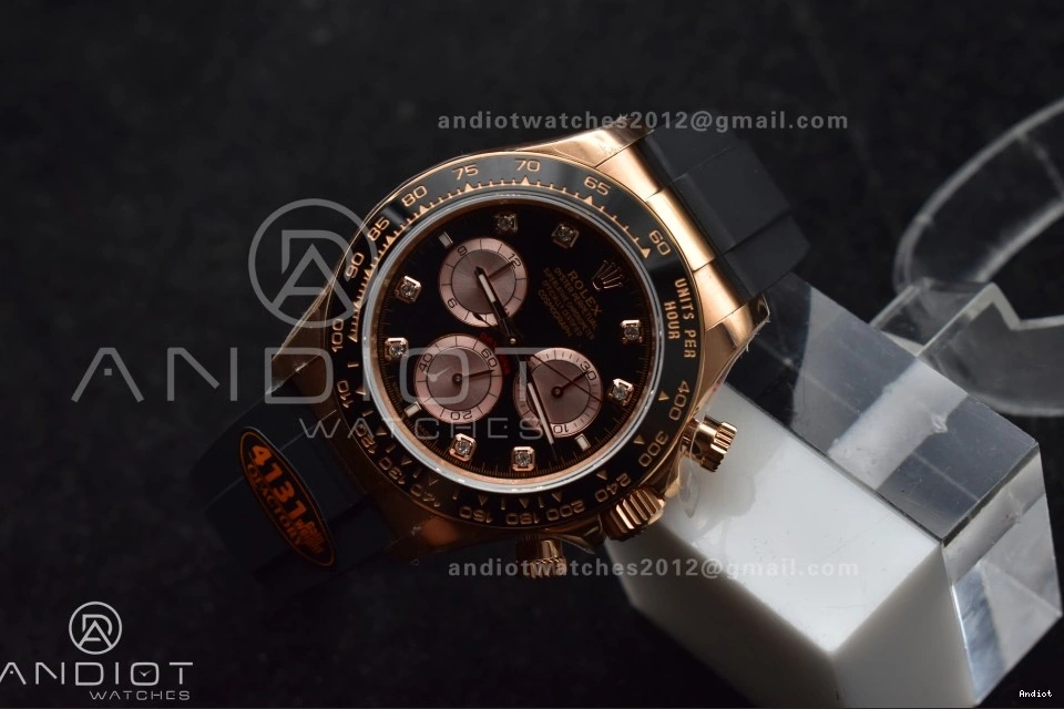 1:1 Edition Black QF Best Oysterflex SH4131 V6 Dial (Weighted) on Strap RG Daytona 126515 Diamonds 0519